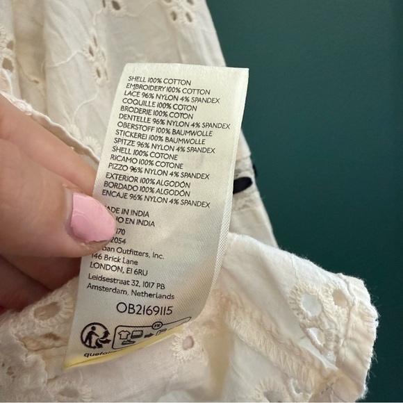 Urban Outfitters Kimchi Blue Selia Eyelet Square Neck Long Sleeve Blouse - Picture 7 of 12